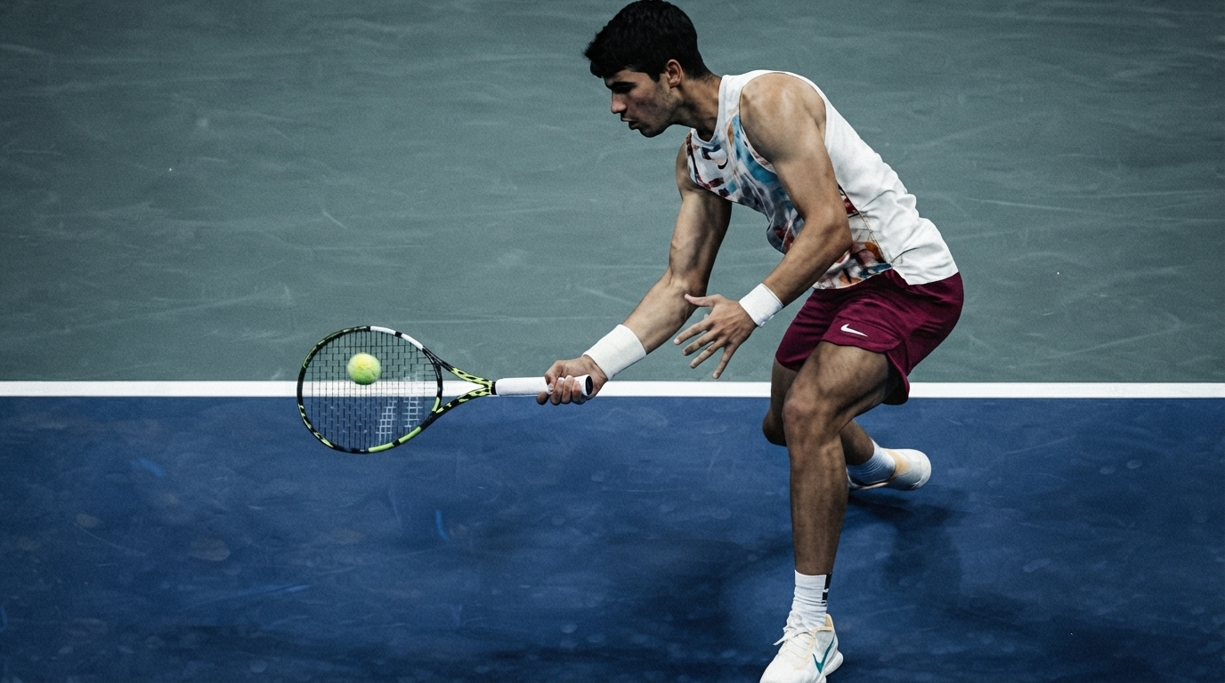 Editorial illustration for Power Meets Finesse: How the Drop Shot Became the Counterweight to Modern Men's Tennis