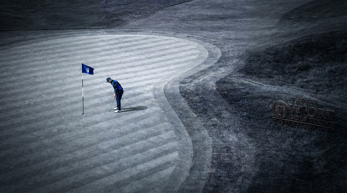 Editorial illustration for Why the Same 7-Iron Stops on a Parkland Green and Bounces Through a Links One